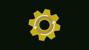 Animation technology icon for infographic design on black background. video