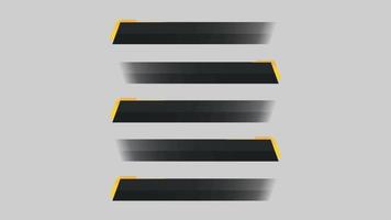 Animation black and yellow space bar 5 step for infographic timeline template on gray background. video