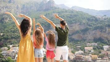 Family on vacation on Amalfi coast in Italy video