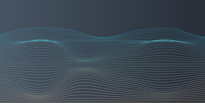 Colorful geometric wave curved lines background. Beautiful wireframe mesh element. Glowing Futuristic technology concept. Flowing wave lines isolated on gradient background. Connection structure. photo