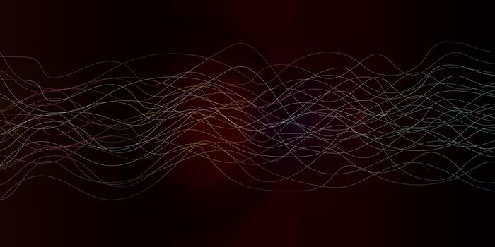 Colorful geometric wave curved lines background. Beautiful wireframe mesh element. Flowing lines isolated on gradient background. Dark doodle blurred background. Multicolor neon wave line background photo