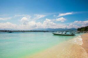 View of the Gili Meno and a Lombok islands photo