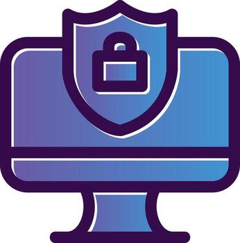 Secure Computer Vector Icon Design