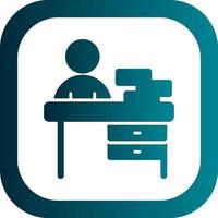 Office Desk Vector Icon Design