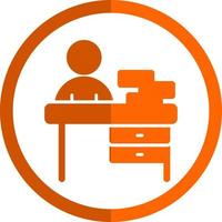 Office Desk Vector Icon Design