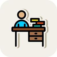 Office Desk Vector Icon Design