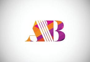 Initial Letter A B Low Poly Logo Design Vector Template. Graphic Alphabet Symbol For Corporate Business Identity