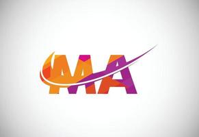 Initial Letter M A Low Poly Logo Design Vector Template. Graphic Alphabet Symbol For Corporate Business Identity