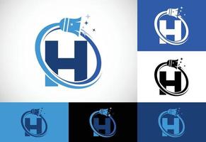 letra h limpieza Servicio logo diseño plantilla, limpieza empresa logo firmar símbolo. vector