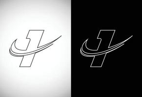 Initial letter I with a swoosh line art-style logo. Modern vector logotype for business and company identity.