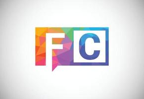 Initial Letter F C Low Poly Logo Design Vector Template. Graphic Alphabet Symbol For Corporate Business Identity