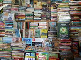 stacks of books in the store photo