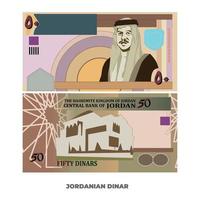 Vector Illustration of Jordanian dinar note Isolated on white background, scalable and editable eps