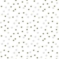 Seamless vector pattern of olive heart unstable movement on white background