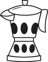 Outline Coffee maker illustration. Line art vector doodle style.