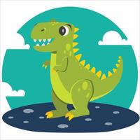 Cute Dinosaurs. Dino cartoon character. Flat vector illustration