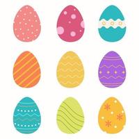 Set of easter eggs on white background. vector