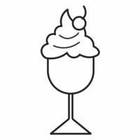Ice cream jar glass. outline vector line art illustration