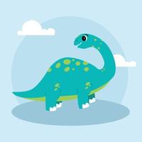 Cute Dinosaurs. Dino cartoon character. Flat vector illustration