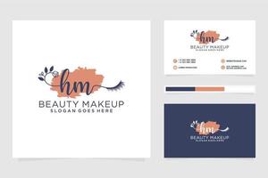 Initial HM Feminine logo collections and business card templat Premium Vector