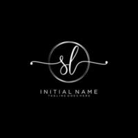 inicial sl femenino logo colecciones modelo. escritura logo de inicial firma, boda, moda, joyería, boutique, floral y botánico con creativo modelo para ninguna empresa o negocio. vector