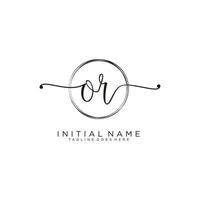 Initial OR feminine logo collections template. handwriting logo of initial signature, wedding, fashion, jewerly, boutique, floral and botanical with creative template for any company or business. vector