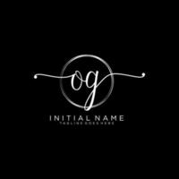 Initial OG feminine logo collections template. handwriting logo of initial signature, wedding, fashion, jewerly, boutique, floral and botanical with creative template for any company or business. vector