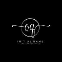 Initial OQ feminine logo collections template. handwriting logo of initial signature, wedding, fashion, jewerly, boutique, floral and botanical with creative template for any company or business. vector