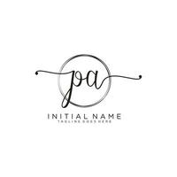 Initial PA feminine logo collections template. handwriting logo of initial signature, wedding, fashion, jewerly, boutique, floral and botanical with creative template for any company or business. vector