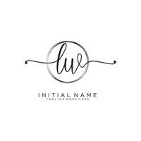 Initial LW feminine logo collections template. handwriting logo of initial signature, wedding, fashion, jewerly, boutique, floral and botanical with creative template for any company or business. vector