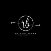 Initial RB feminine logo collections template. handwriting logo of initial signature, wedding, fashion, jewerly, boutique, floral and botanical with creative template for any company or business. vector