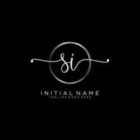 Initial SI feminine logo collections template. handwriting logo of initial signature, wedding, fashion, jewerly, boutique, floral and botanical with creative template for any company or business. vector