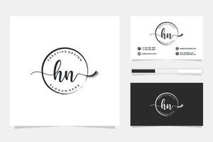 Initial HN Feminine logo collections and business card templat Premium Vector