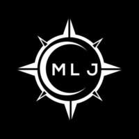 MLJ abstract monogram shield logo design on black background. MLJ creative initials letter logo. vector