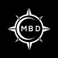 MBD abstract monogram shield logo design on black background. MBD creative initials letter logo. vector