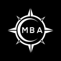 MBA resumen monograma proteger logo diseño en negro antecedentes. MBA creativo iniciales letra logo. vector