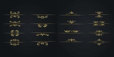 Luxury set of floral dividers elements collection design vector