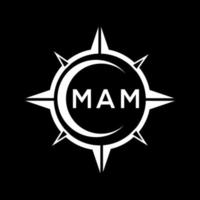 MAM abstract monogram shield logo design on black background. MAM creative initials letter logo. vector