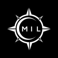 MIL abstract monogram shield logo design on black background. MIL creative initials letter logo.MIL abstract monogram shield logo design on black background. MIL creative initials letter logo. vector
