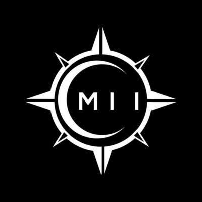 MII abstract monogram shield logo design on black background. MII creative initials letter logo.