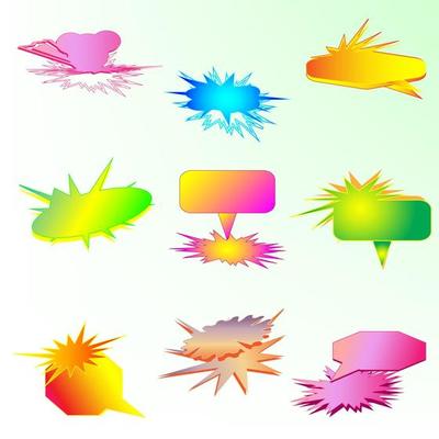 Summer holiday speech bright bubble starburst comic book cartoon sticker memo abstract background web vector illustration