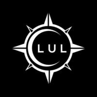 LUL abstract monogram shield logo design on black background. LUL creative initials letter logo. vector