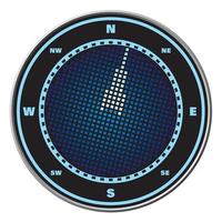 Compass digital display vector