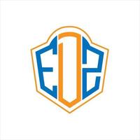 EDZ abstract monogram shield logo design on white background. EDZ creative initials letter logo. vector