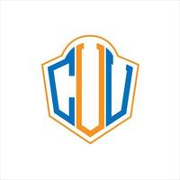 CVU abstract monogram shield logo design on white background. CVU creative initials letter logo. vector