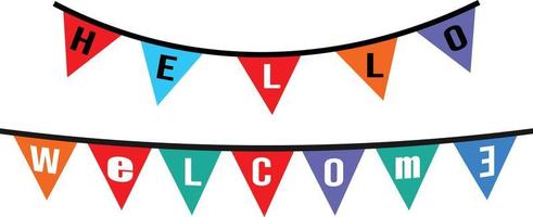 Isometric Decoration Hello Welcome Vector Image Illustration Graphic Design