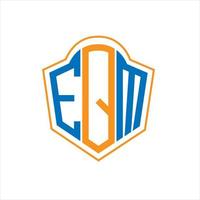 EQM abstract monogram shield logo design on white background. EQM creative initials letter logo. vector