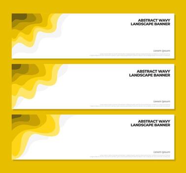 resumen papel cortar bandera modelo. horizontal bandera modelo. ondulado bandera modelo. ondulado vector diseño. vector líquido forma diseño pancartas conjunto de pancartas