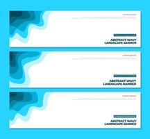 abstract paper cut banner template. horizontal banner template. blue wavy banner template. wavy vector design. Vector liquid shape layout banners. set of banners.