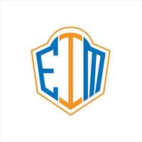 EIM abstract monogram shield logo design on white background. EIM creative initials letter logo. vector